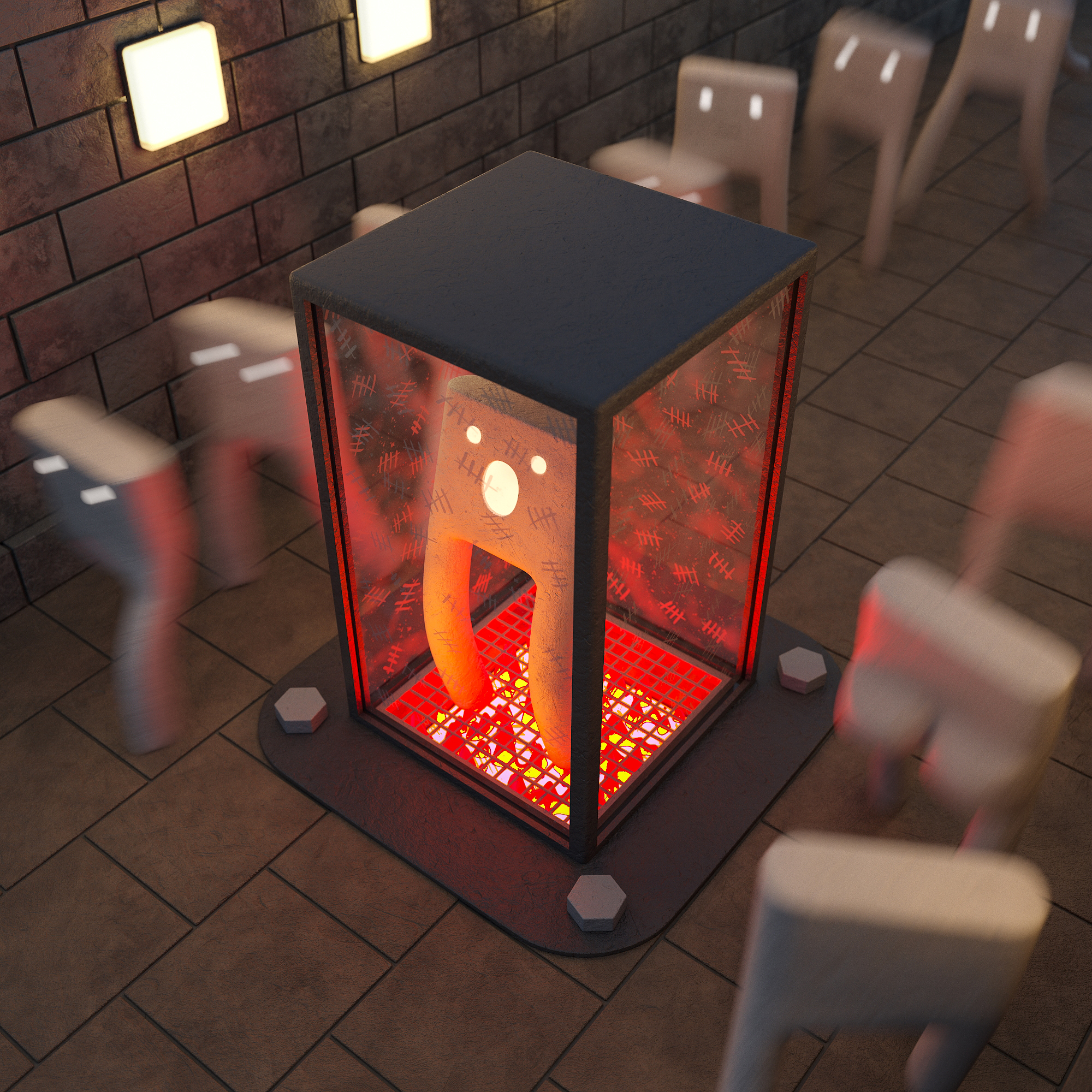 HELL ELEVATOR - My, Plasticine, 3D modeling, Metro, Assumption, Hell