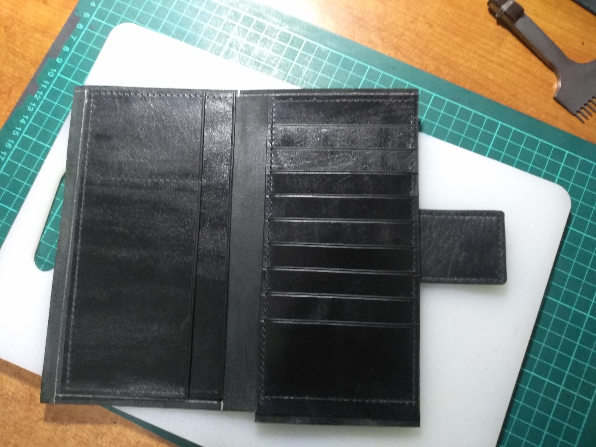 Working on “mistakes” and what came of it - My, Handmade, Leather, Natural leather, Wallet, Purse, Longpost, Needlework with process