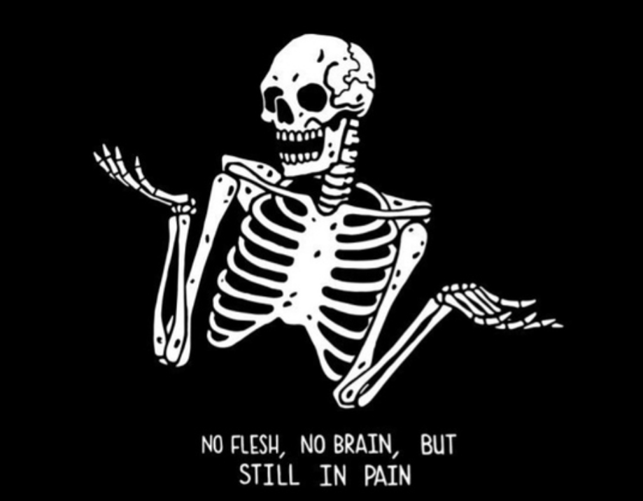 Suffering... it is suffering even after death - Death, Skeleton, Black humor, English language