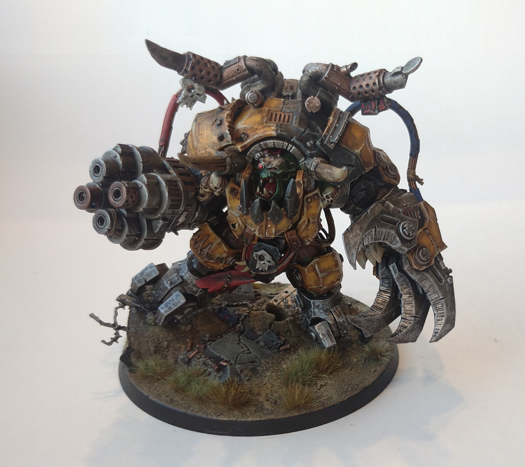 Ghazghkull Trakka - My, Warboss, Orcs, Painting miniatures, Wh miniatures, GIF, Longpost