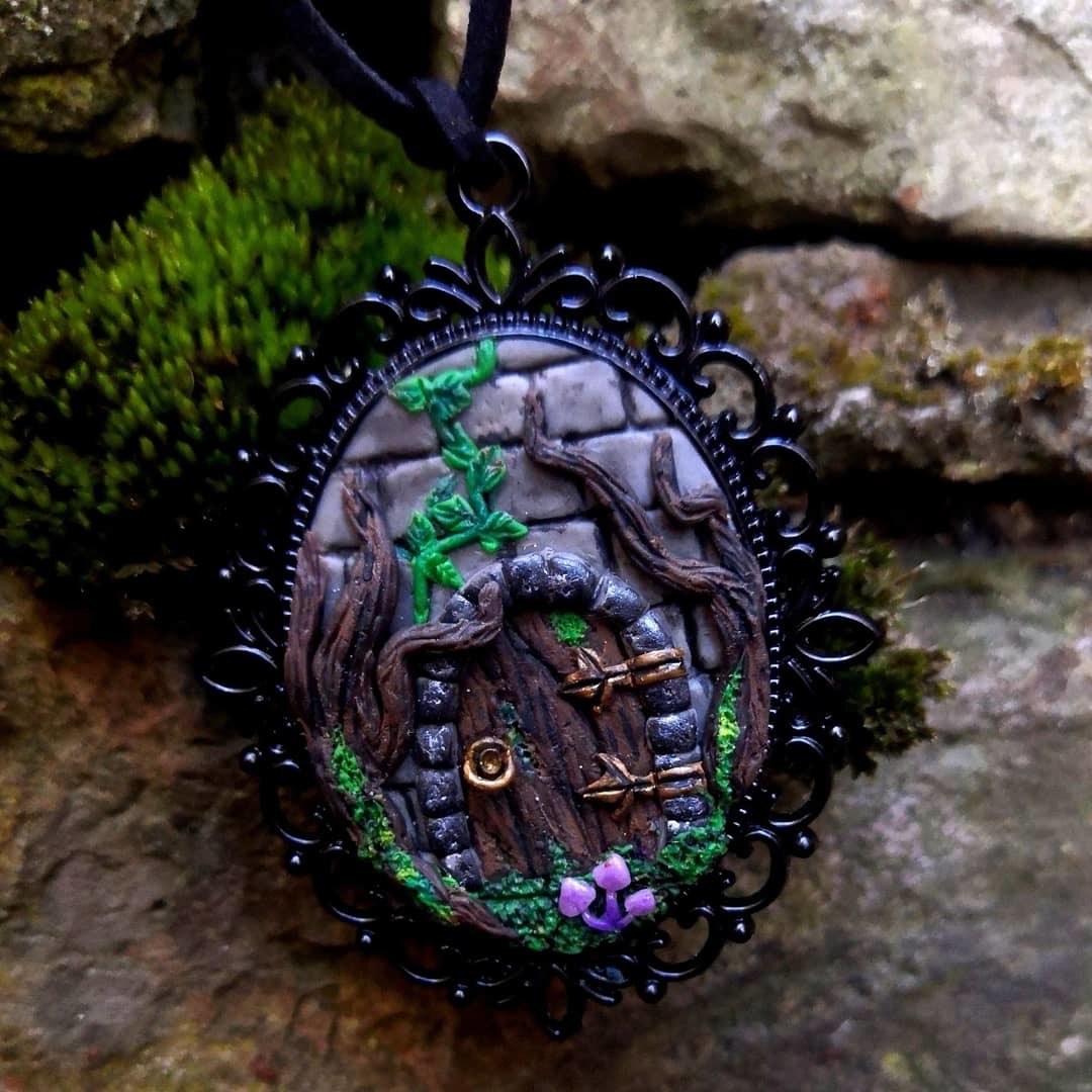 Pendant Door to a fairy tale - My, Polymer clay, Pendant, Story, Needlework without process, Longpost