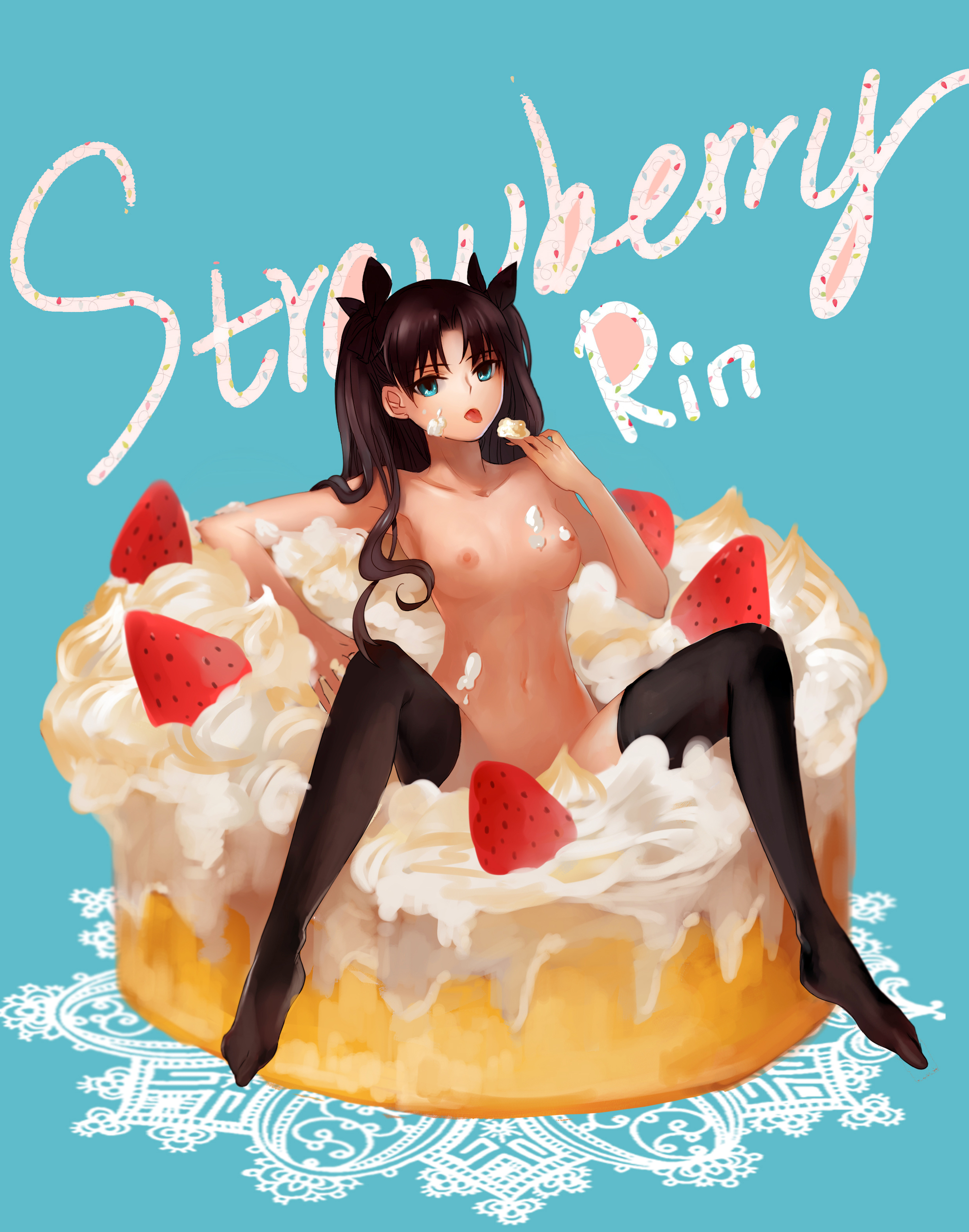 RinCake - NSFW, Tohsaka Rin, Fate-Stay Night, Fate, Anime Art, Аниме, Эротика, Рисованная эротика, Грудь