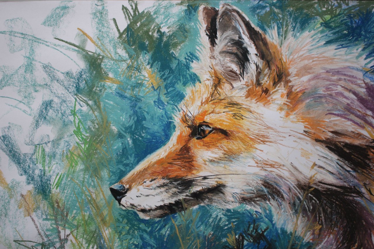Do you like foxes? - My, Art, Fox, Drawing, Painting, Exhibition, Better at home, Painting