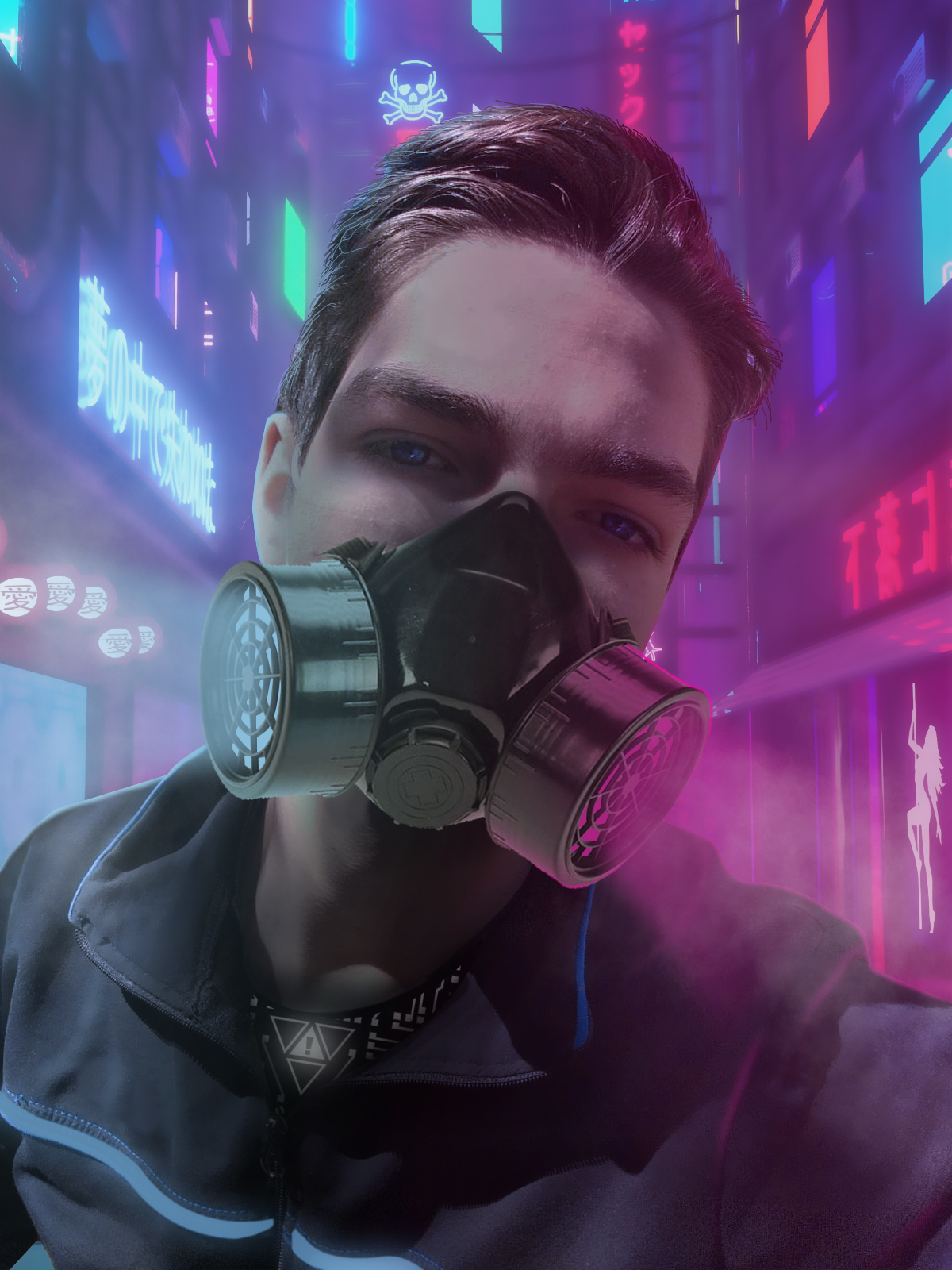 Cyberpunk style treatment - My, Photoshop, Cyberpunk, Longpost