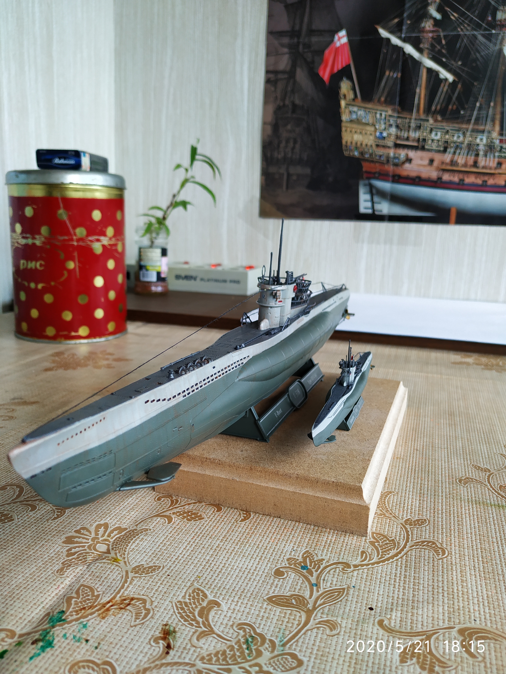 Models of German submarines of the 7th series from Rewell in scales 1:144 & 1:350 - Scale model, Modeling, Stand modeling, Ship modeling, Revell, Longpost