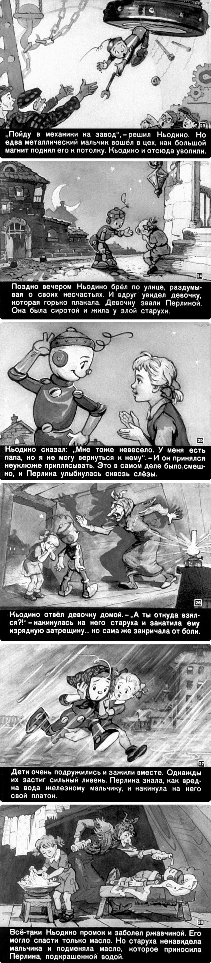 The Adventures of Chiodino (1959) - the USSR, Longpost, Past, Picture with text, Filmstrips