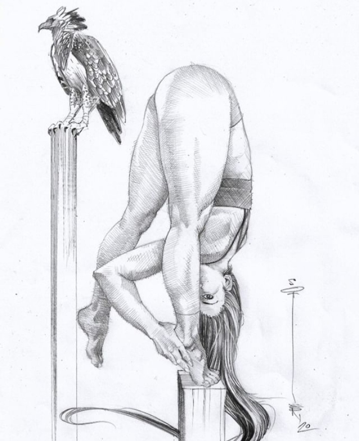 Girls.Drawing - NSFW, Girls, Beautiful girl, Drawing, Strong girl, Sport, Longpost