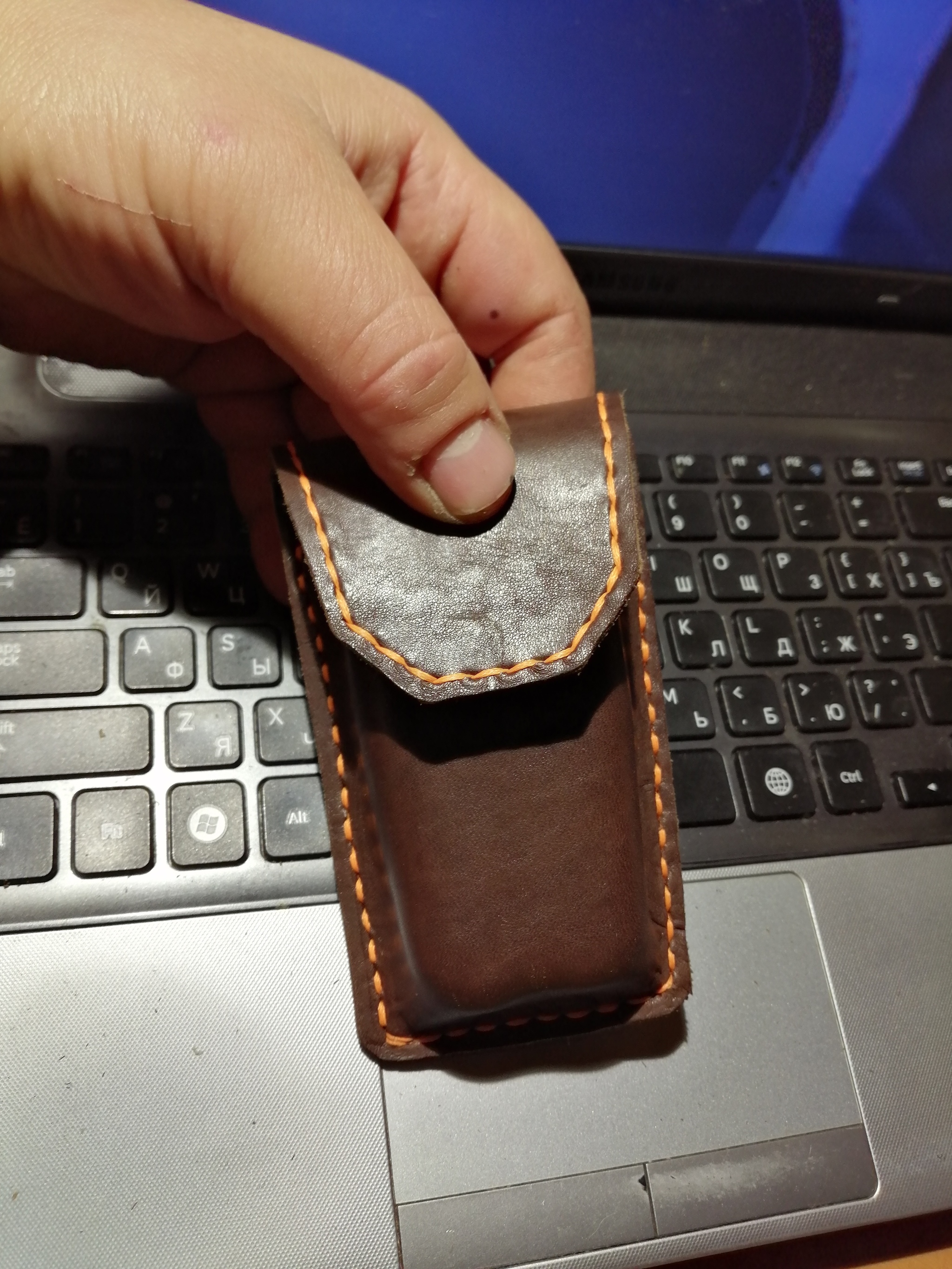 Knife case made of genuine leather - My, Natural leather, Leather products, Case, Sheath, Longpost