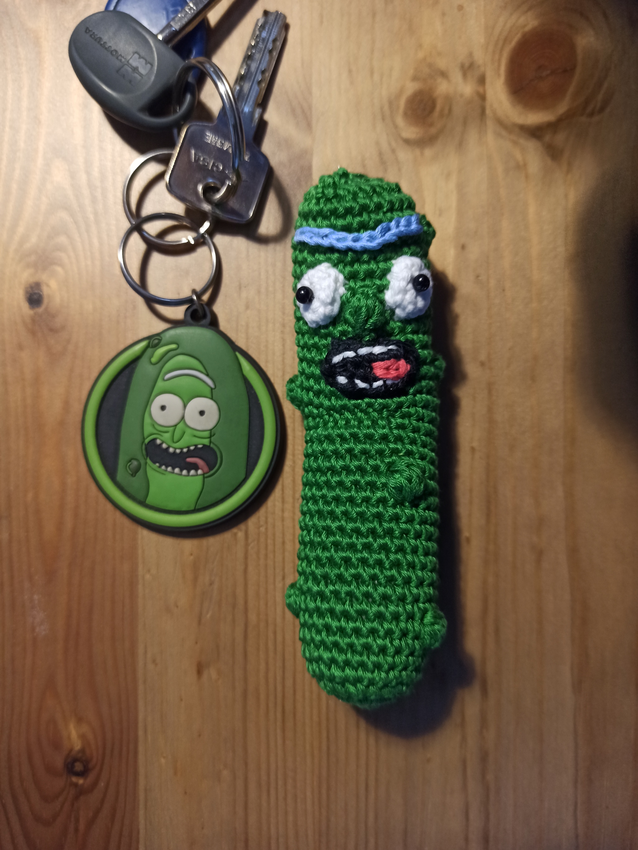 Cucumber Rick crochet - My, Rick gherkin, Crochet, Needlework, Longpost, Needlework without process