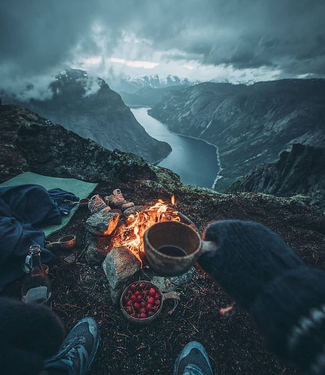 Ideal place for a cup of coffee - Coffee, Nature, Norway, Bonfire, Hike, Tourism, Food, Travels