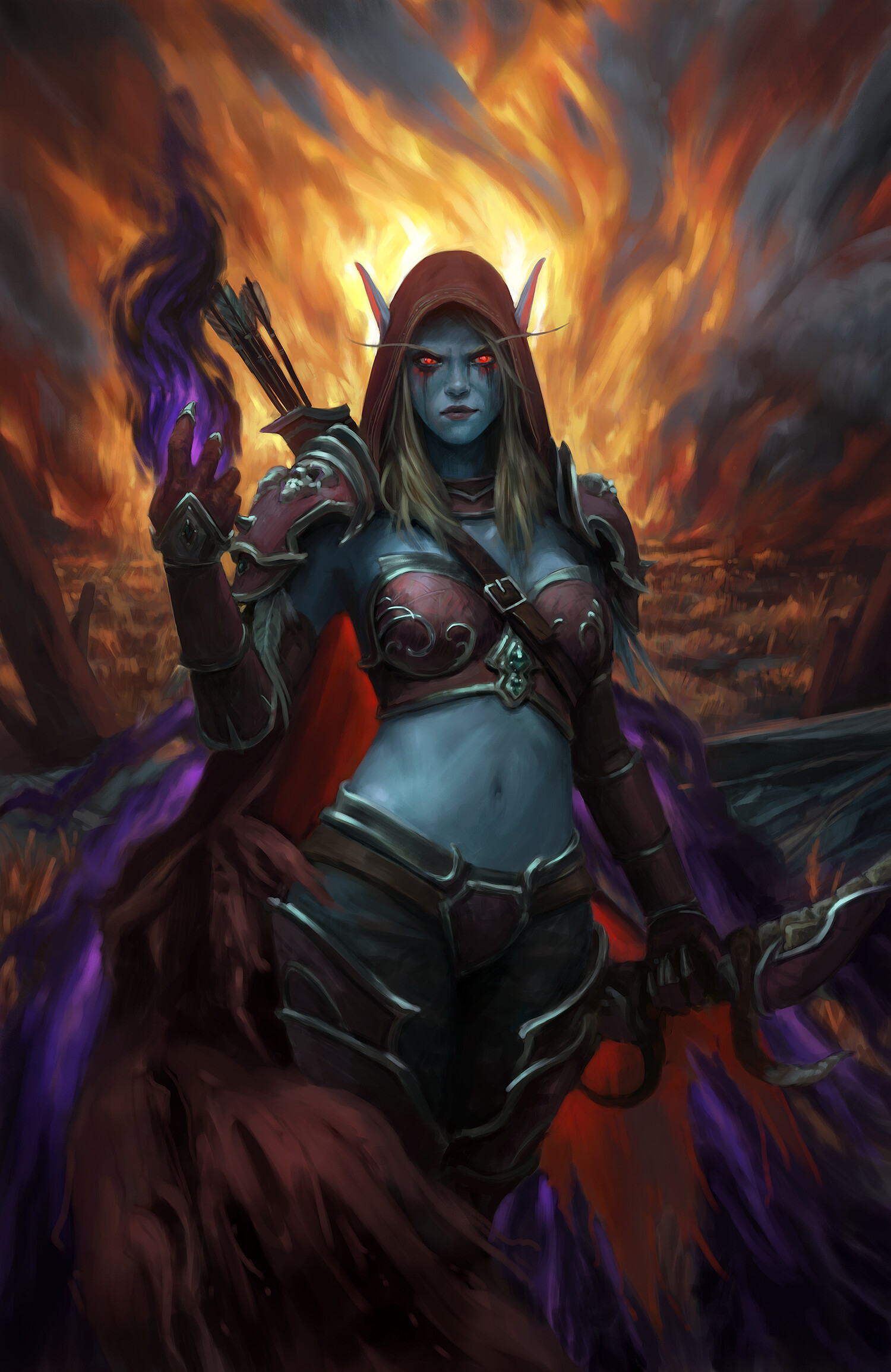 Silvana - Drawing, World of warcraft, Warcraft, Sylvanas Windrunner, Blizzard, Art