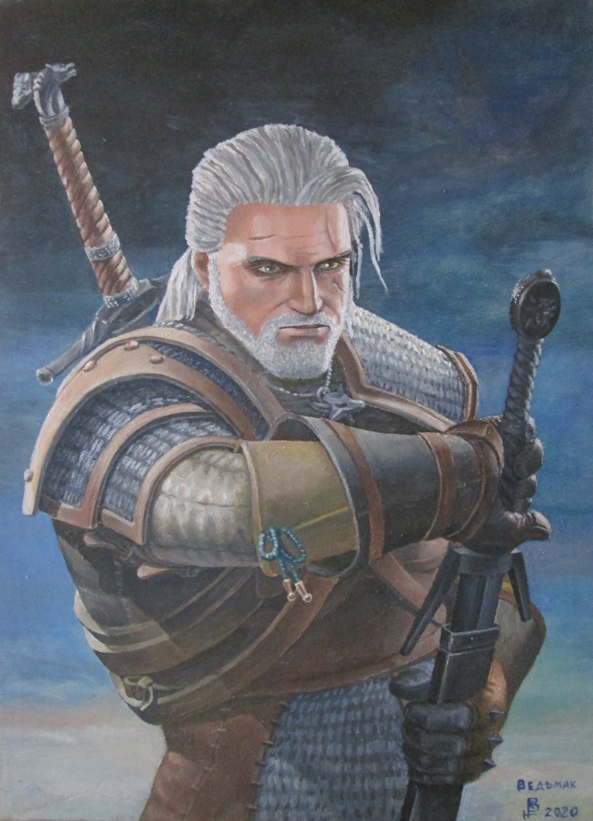 The Witcher - My, The Witcher 3: Wild Hunt, Artist, Canvas, Butter, Longpost