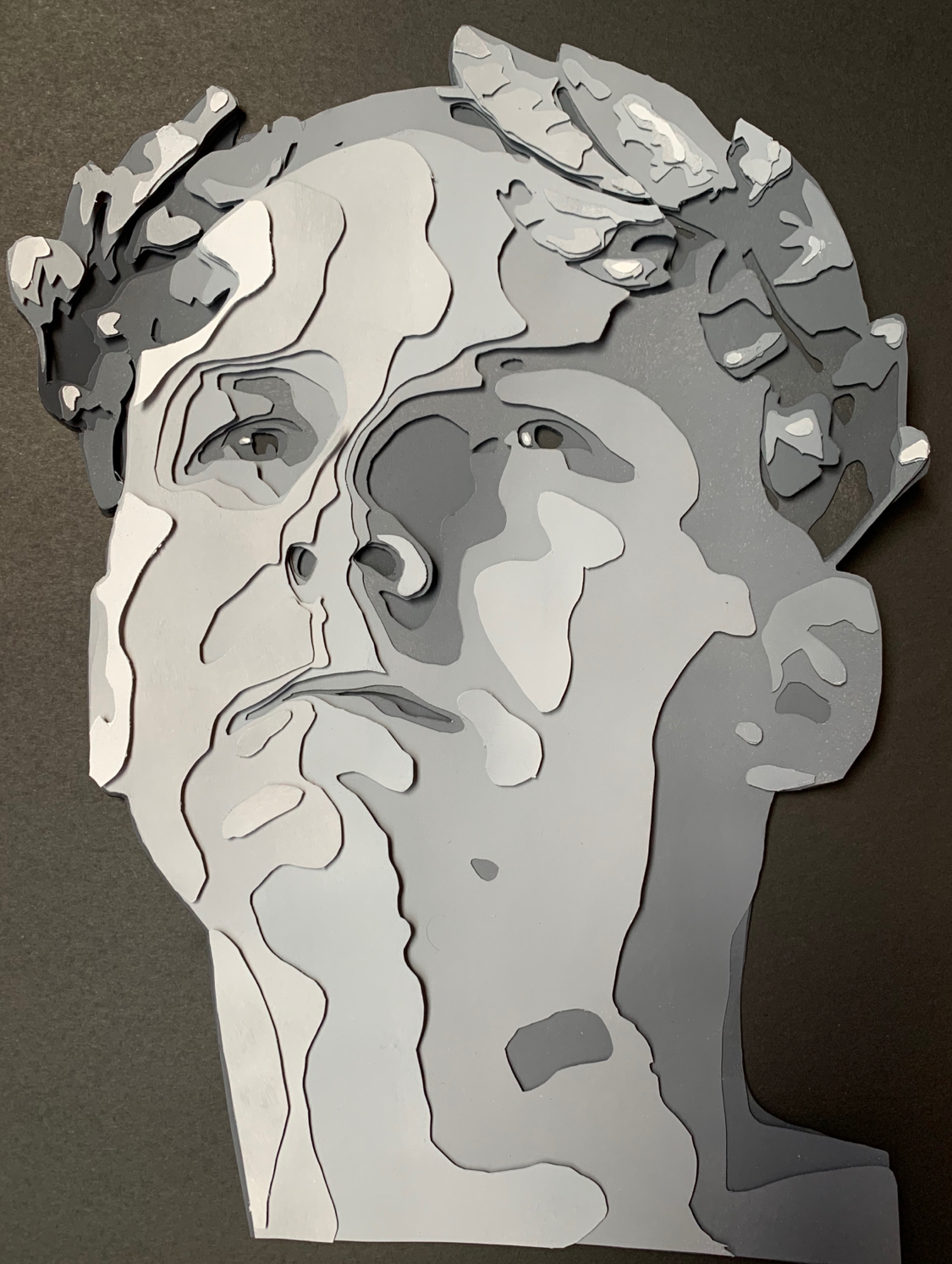 First work in Paper Art style - My, Paper, Papercraft, Portrait, Creation, Longpost