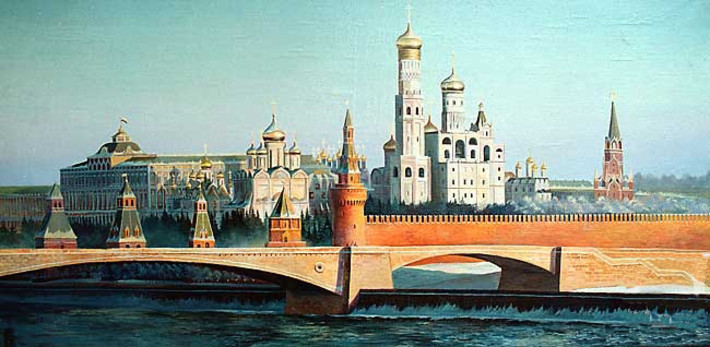 Painting - My, Painting, Canvas, Oil painting, Butter, Kremlin, Moscow, Moscow River, Painting