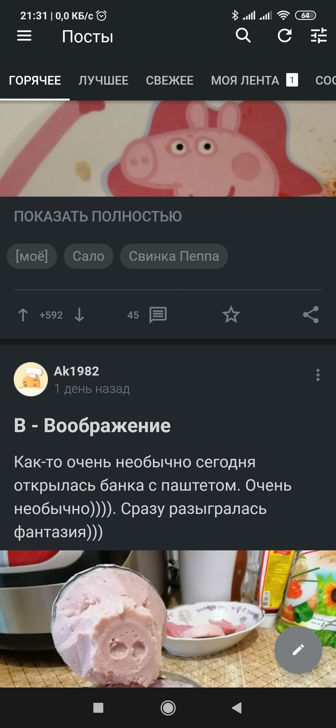 Удачное совпадение - Паштет, Свинка Пеппа, Скриншот, Пикабу, Длиннопост