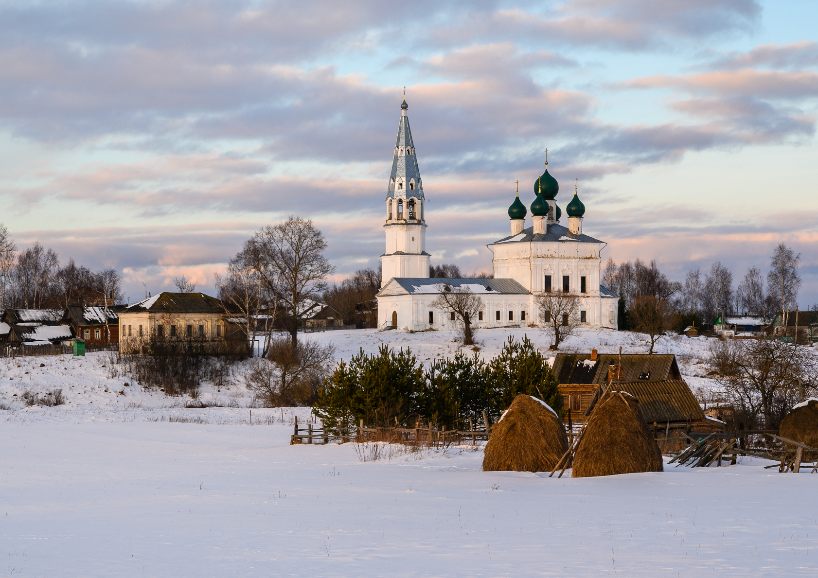 Село Осенево - Моё, Фотография, Пейзаж, Зима, Храм, Церковь, Архитектура, Россия, Ярославская область