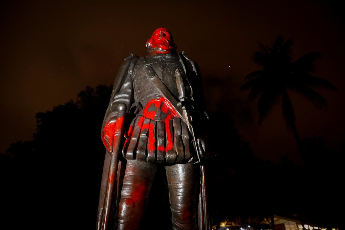 Improving the lives of blacks the right way - Great Britain, USA, Monument, Demolition, Longpost, The photo, Video, Black lives matter, Death of George Floyd, Politics