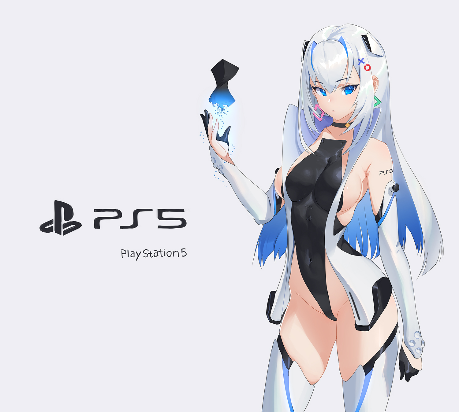 Playstation 5 - NSFW, Аниме, Anime Art, Playstation 5, Хуманизация, Длиннопост, Mhk mechamania