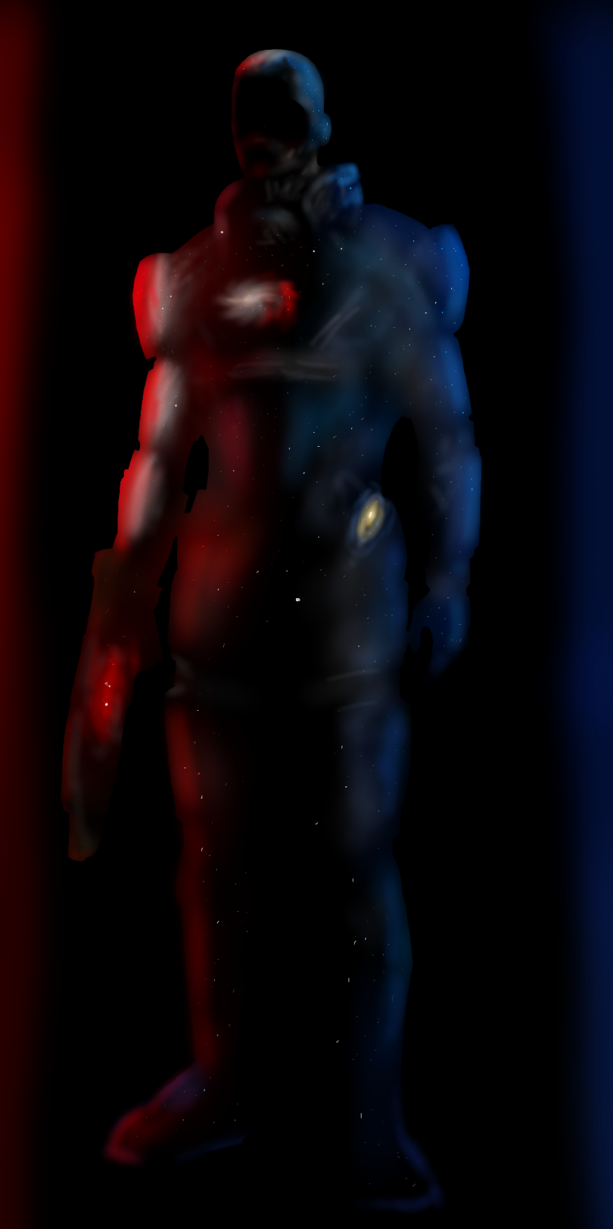 Some guy in the shape of a nebula - My, Shepard, Mass effect, Art, Crooked