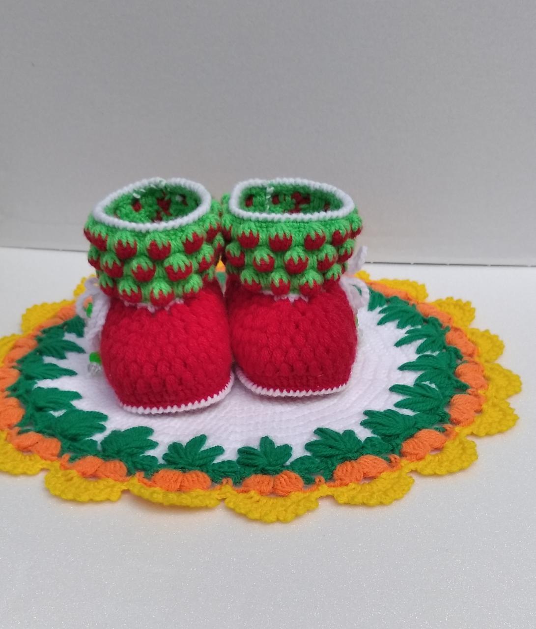 For the little ones - My, Booties, Set, Crochet, Knitting, Needlework without process, Longpost