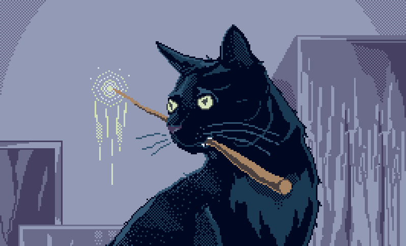 Cat and magic wand - My, Pixel Art, Pixel, Art, cat