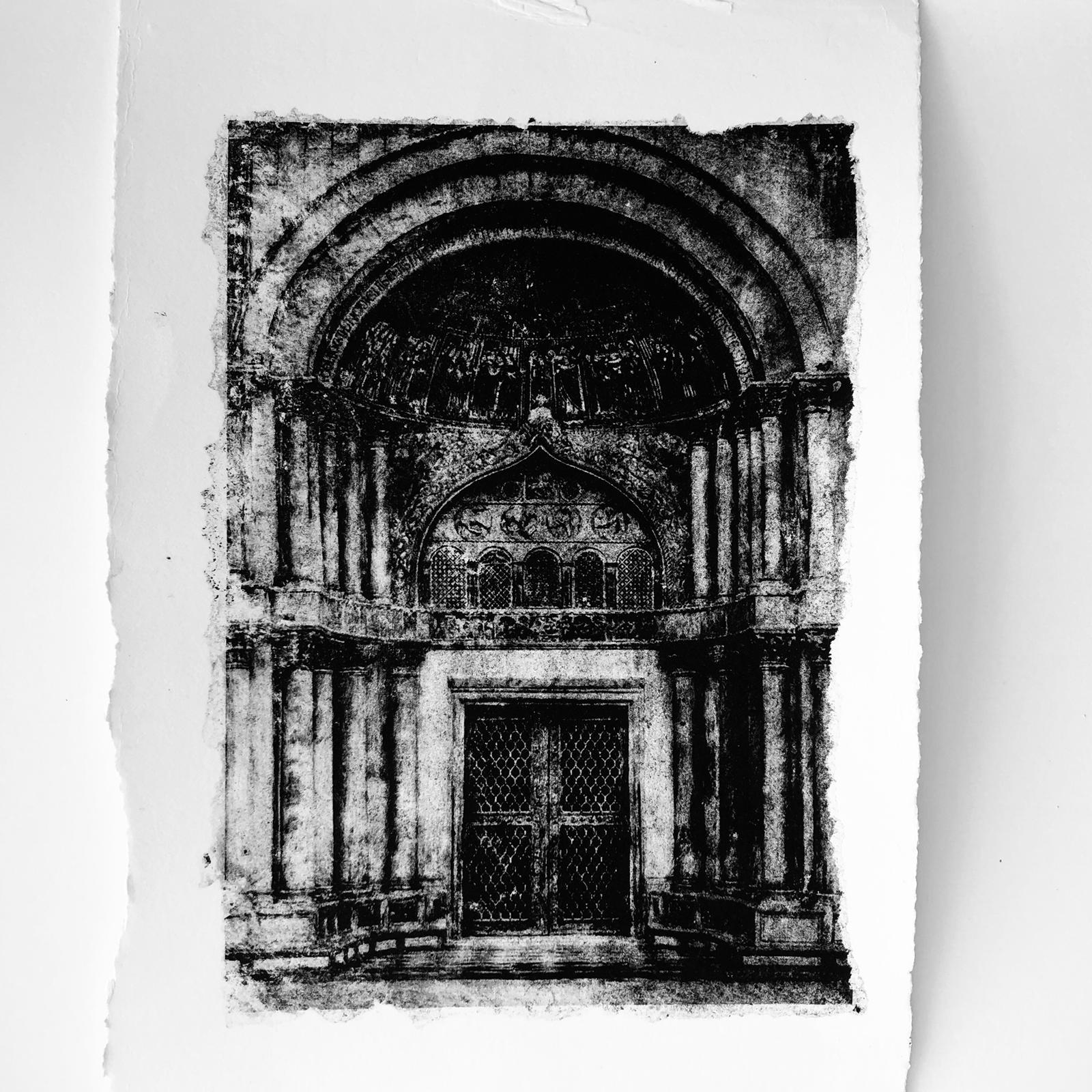 Venice in author's monotypes - My, Handmade, Black and white, Seal, Longpost, Mobile photography