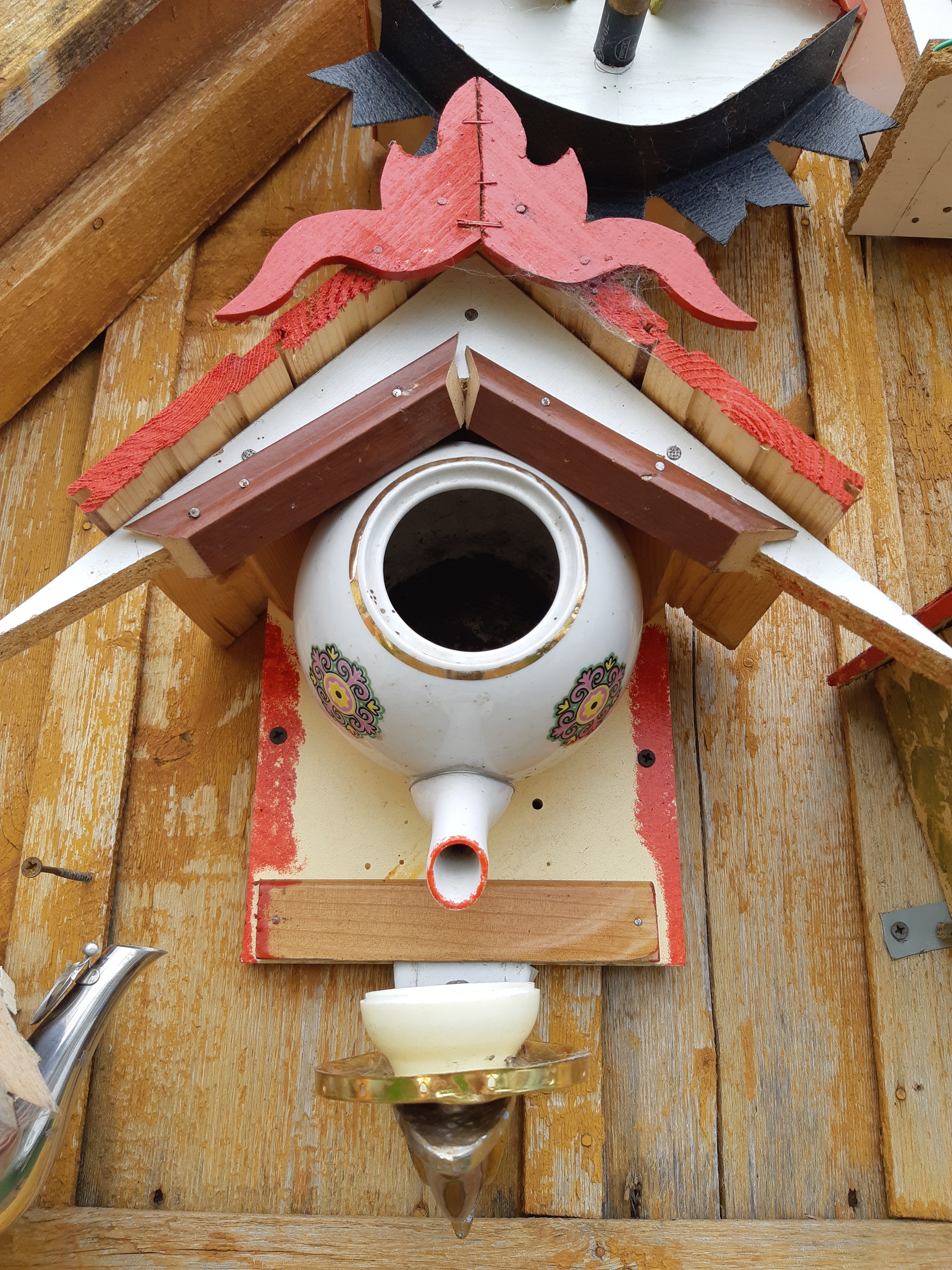 Grandfather and birdhouse - My, Homemade, Creation, Toys, Birdhouse, Tractor, Grandfather, Longpost