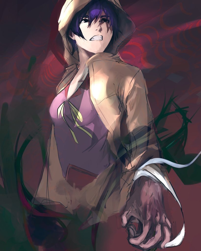 Hate! Hate! Hate! - Monogatari series, Anime art, Anime, Drawing, Kanbaru suruga, Longpost