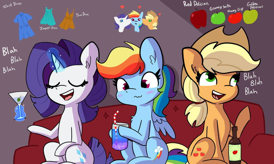 *хитрые радужные звуки* - My Little Pony, Rarity, Rainbow Dash, Applejack, MLP Lesbian