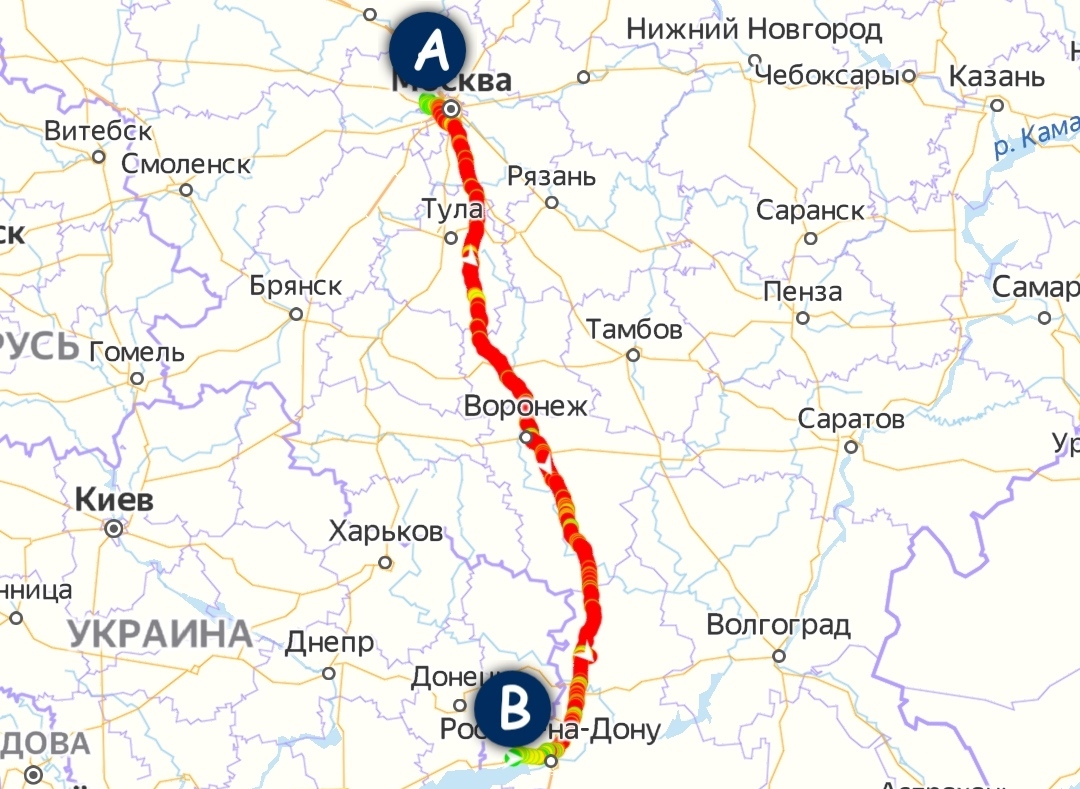 Видео дороги М.О(Дедовск) - Москва - Ростов на Дону (Таганрог) 13 часов |  Пикабу