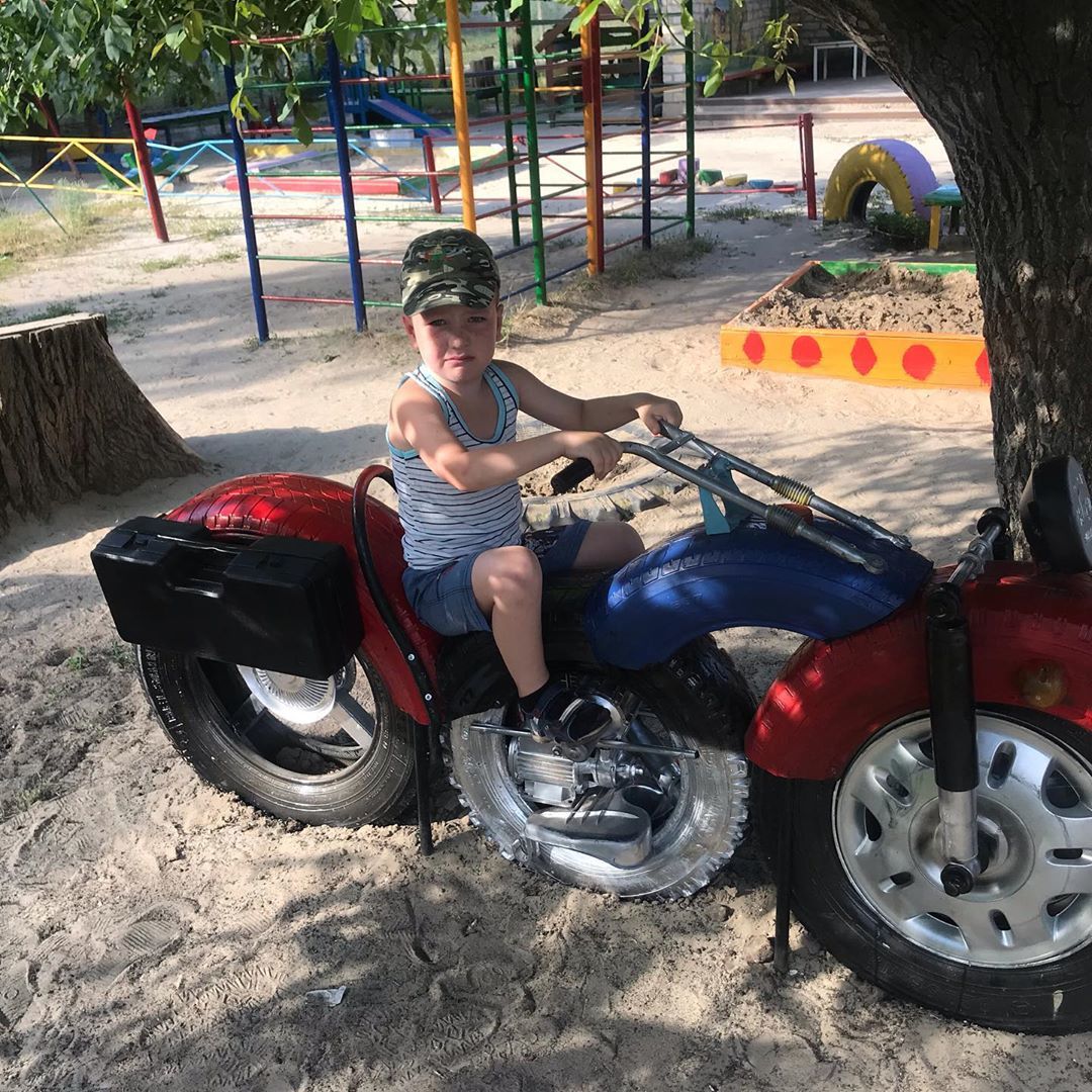 DIY motorcycle for kindergarten - My, With your own hands, Moto, Kindergarten, Donbass, Khartsyzsk, Tires, Presents, Surprise, Longpost