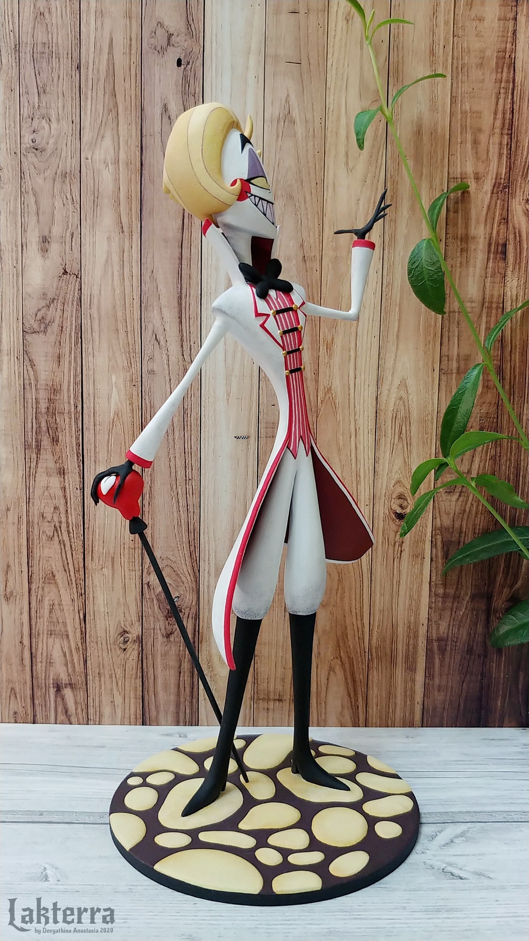 Lucifer - My, Longpost, Handmade, Needlework with process, Velvet plastic, With your own hands, Hazbin Hotel