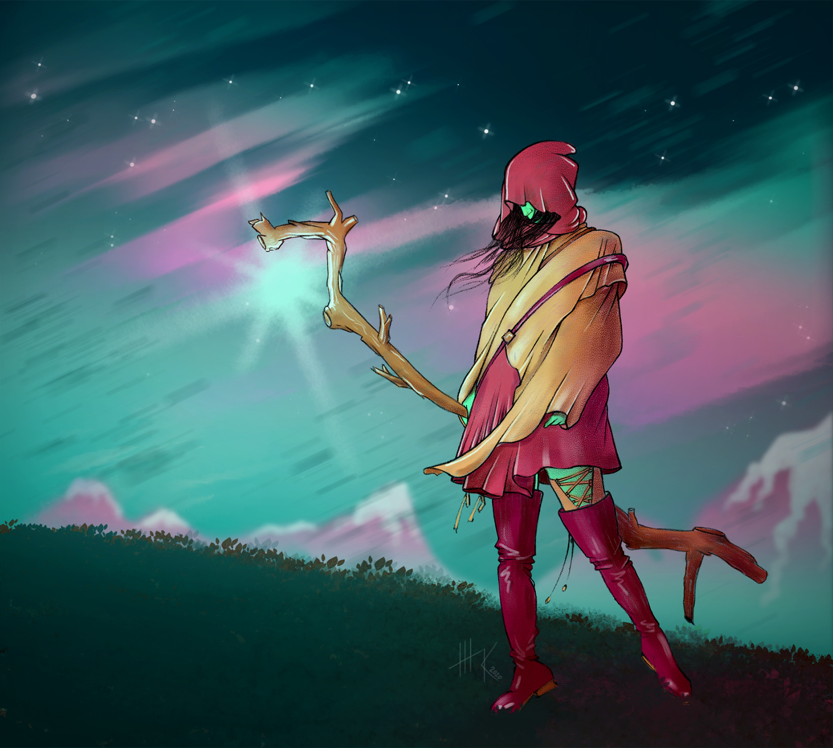 Wanderer. Character concept sketch - My, Art, Characters (edit), Digital drawing, Sketch, Game art, Original character, Photoshop, Character Creation