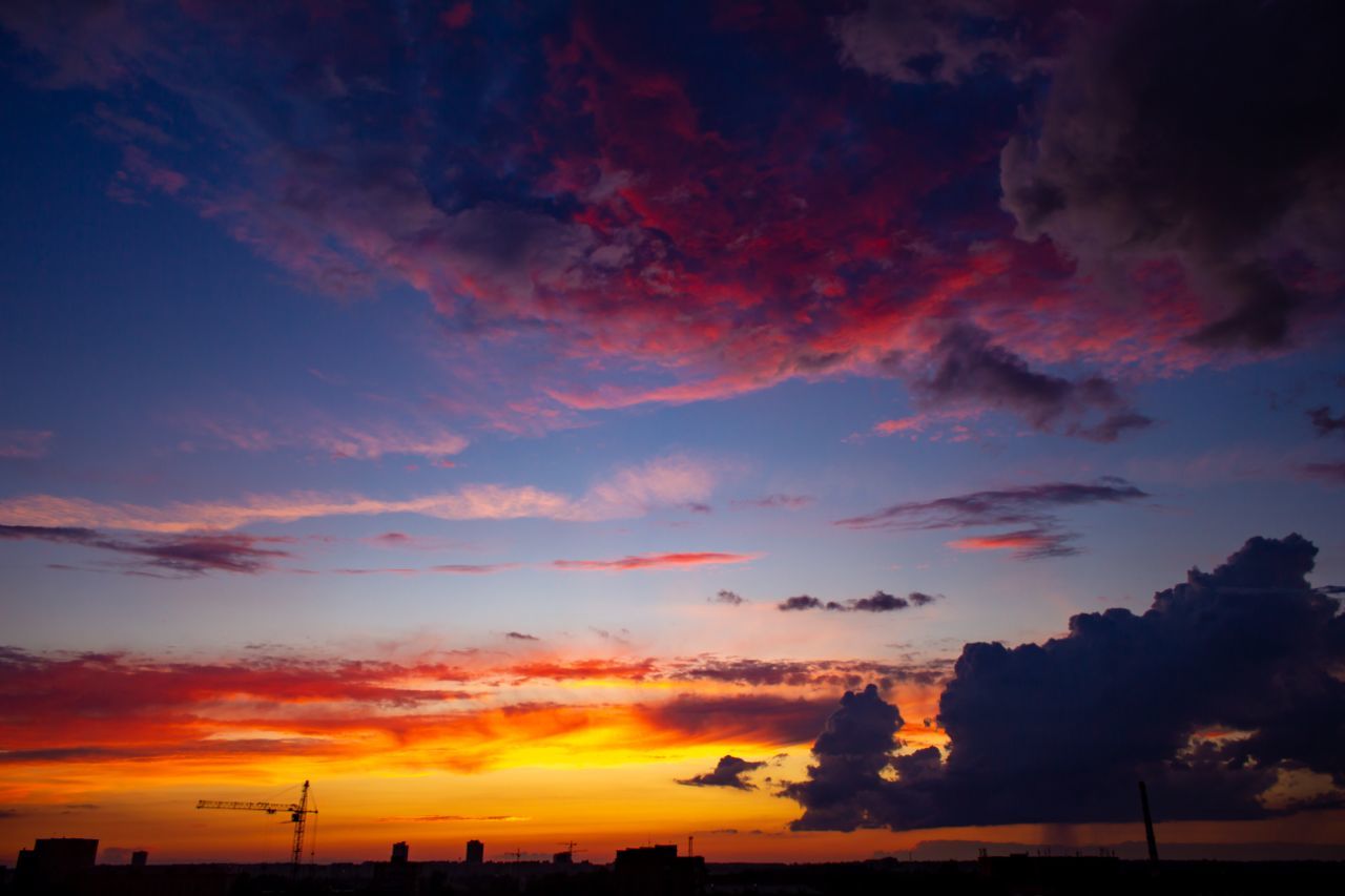 Pink sunset - My, Sunset, Sky, Clouds, Republic of Belarus