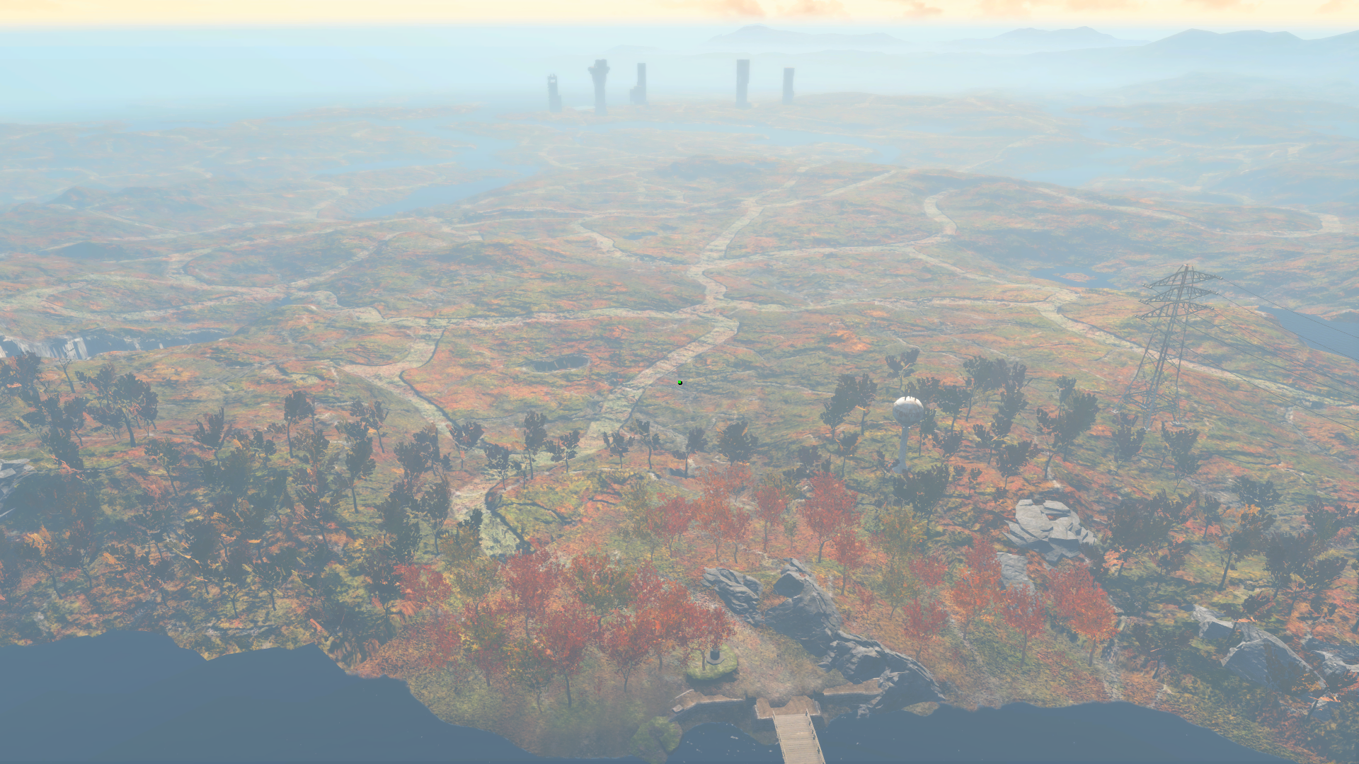 Peaceful Sanctuary Hills. View from above. Fallout 4 - My, Fallout 4, Screenshot, Peace, Before the war, Longpost