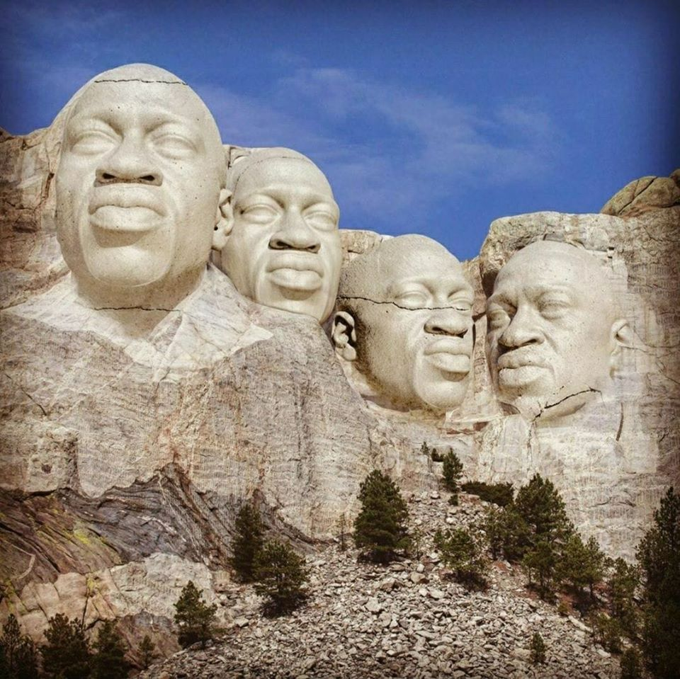 USA in the near future - USA, Death of George Floyd, Black people, Mount Rushmore, Photoshop