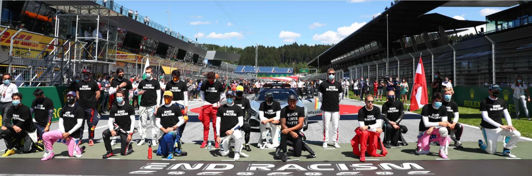 Formula 1 on your knees and fingers - My, Black lives matter, Formula 1, Common sense