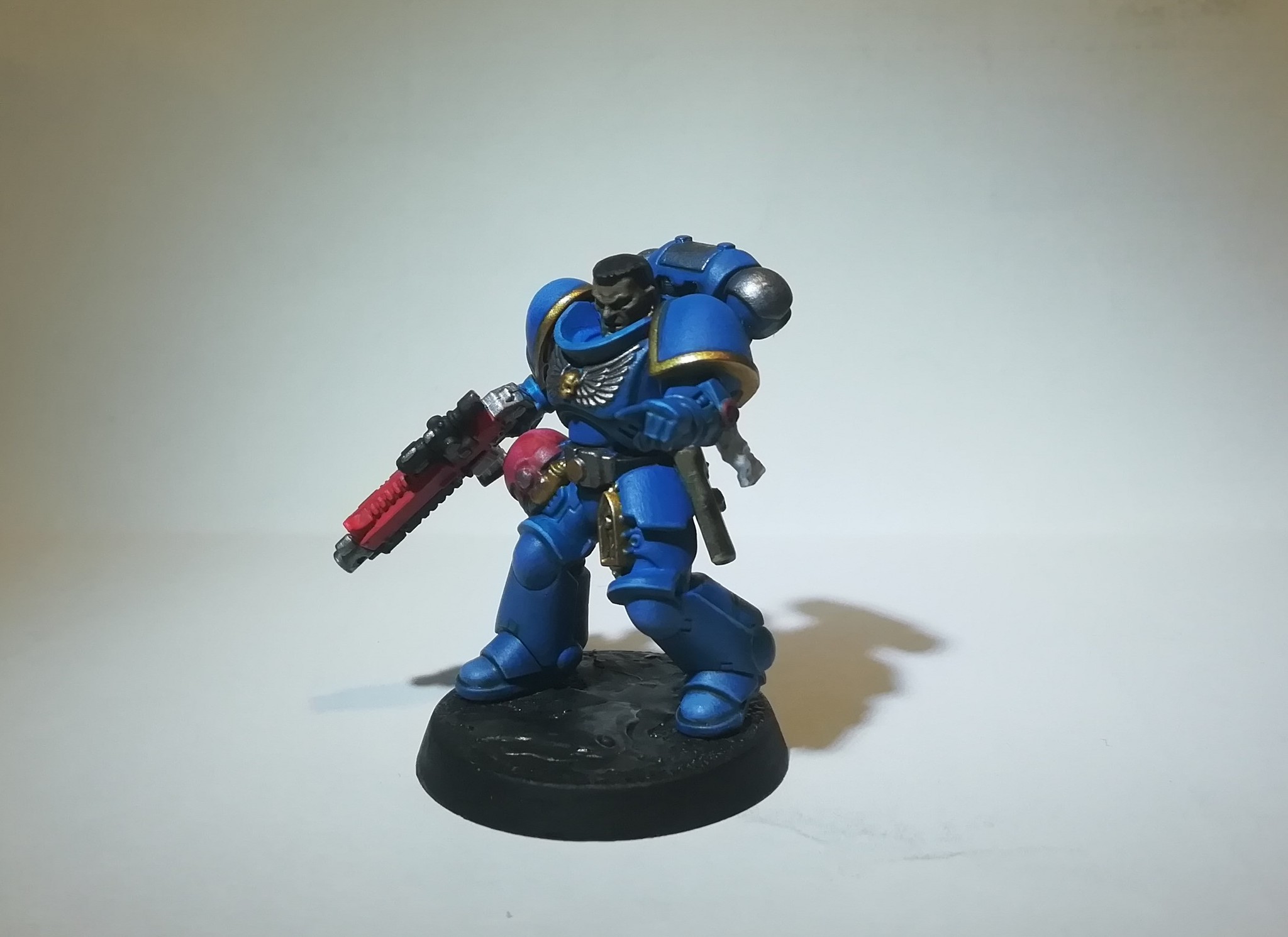 Attempt to paint Space Marine 5 - My, Warhammer 40k, Space Marine, Painting miniatures, Longpost