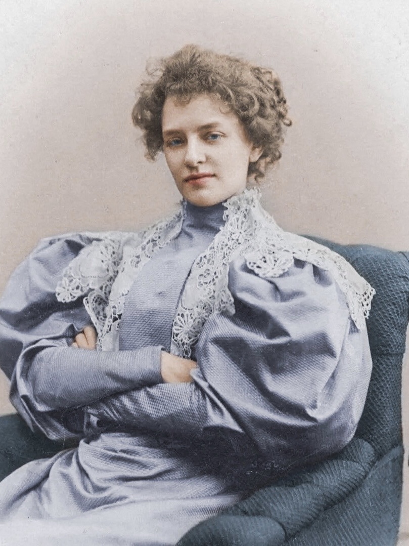 The Silver Age of Russian poetry in color. Colorization of portraits. Part 1: Zinaida Gippius (symbolism) - My, Colorization, The photo, Photoshop, Poetry, Zinaida Gippius, Silver Age, Old photo, Longpost