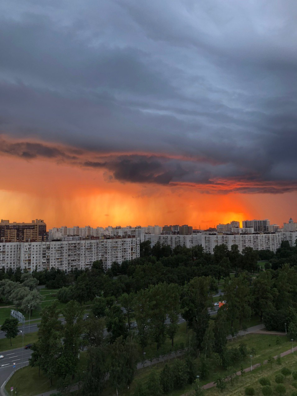 Sunsets in St. Petersburg - My, Sunset, Saint Petersburg, Rain, Shower, Element, Longpost