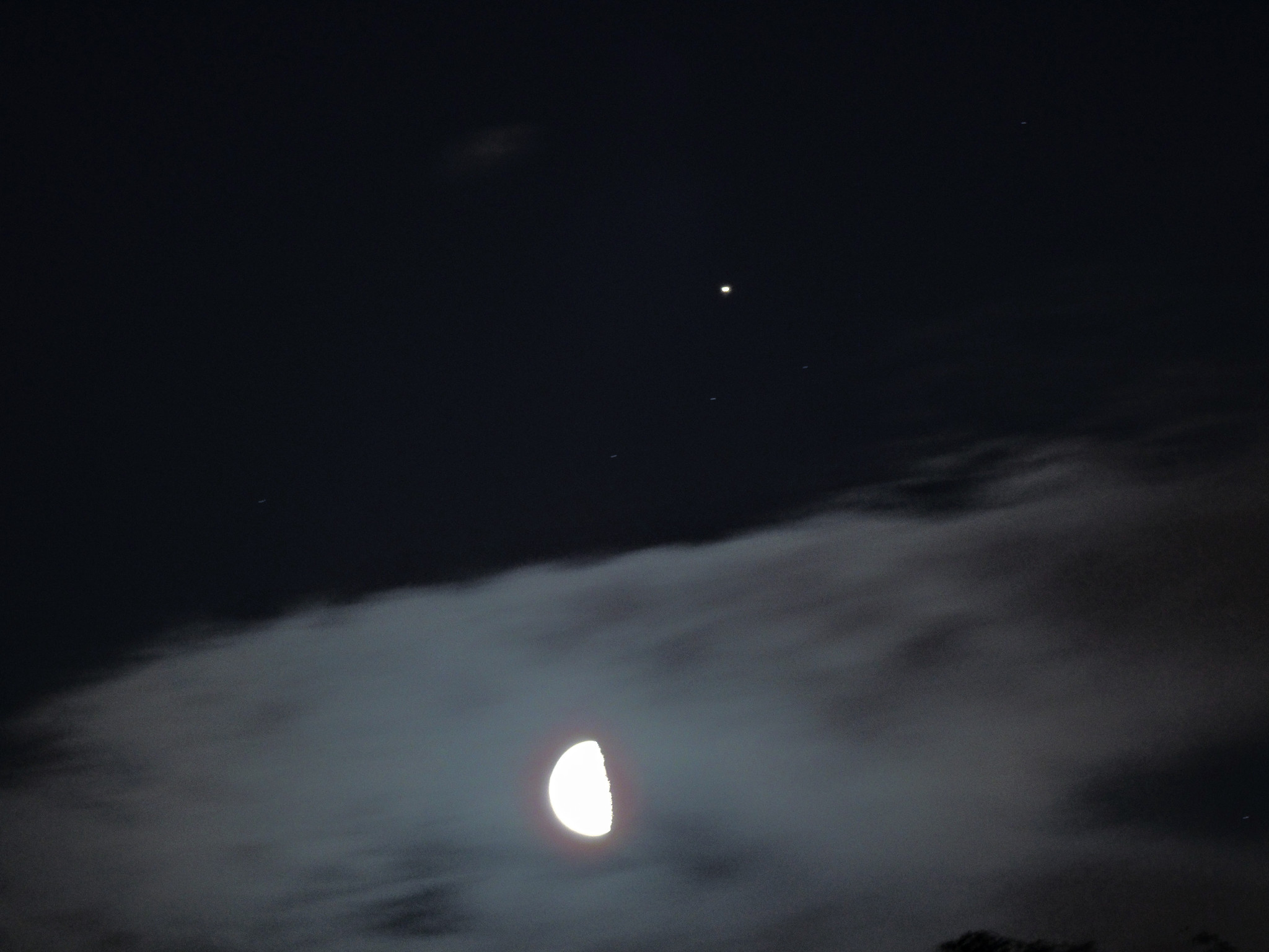 Third night in the community of Comet, Mars and Moon - My, Astronomy, Astrophoto, moon, Mars, Comet, Longpost, Neowise