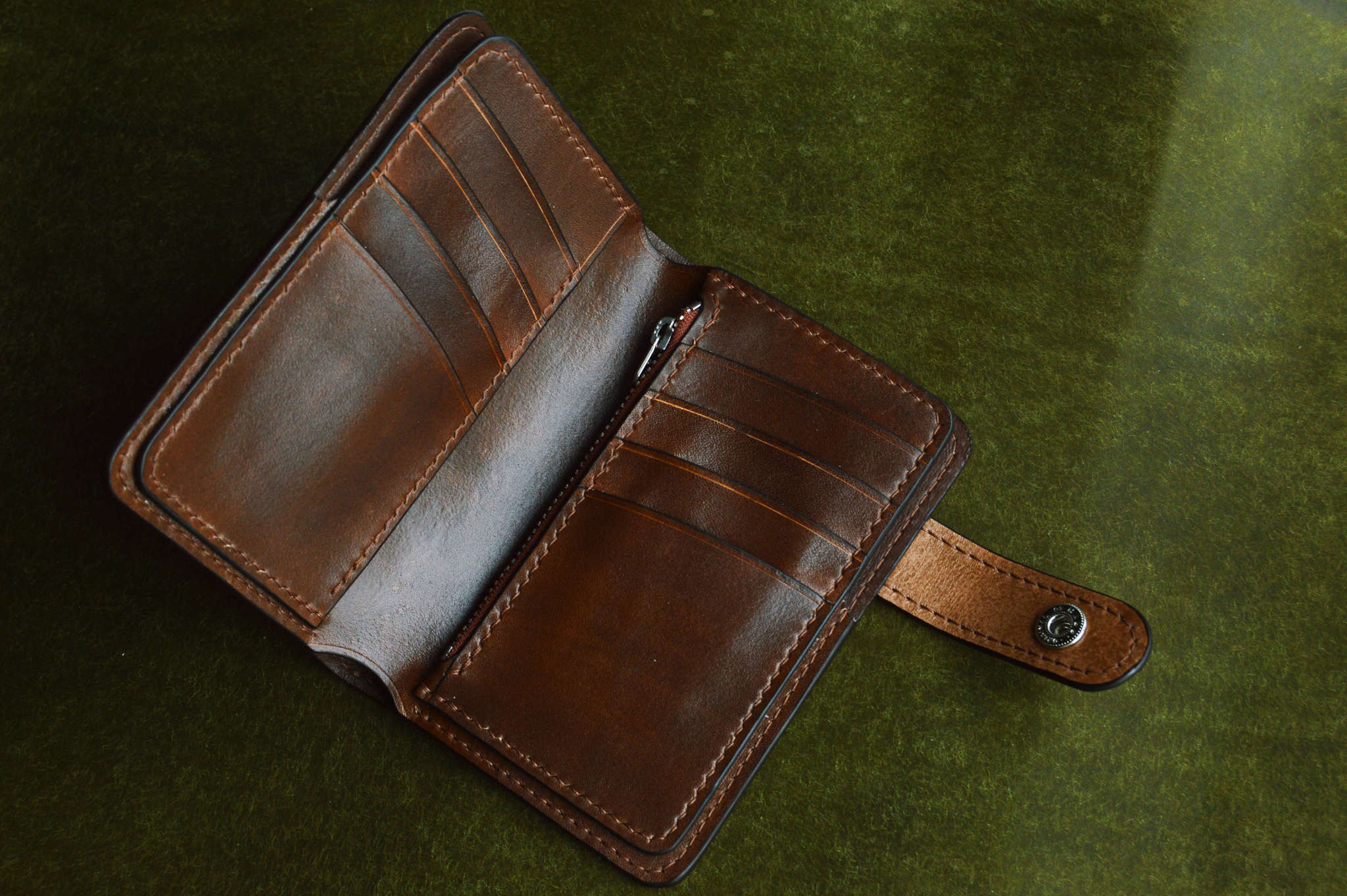 Viking. Medium wallet - My, Викинги, Drakkar, Crow, Wallet, Embossing on leather, Leather, Longpost, Needlework without process