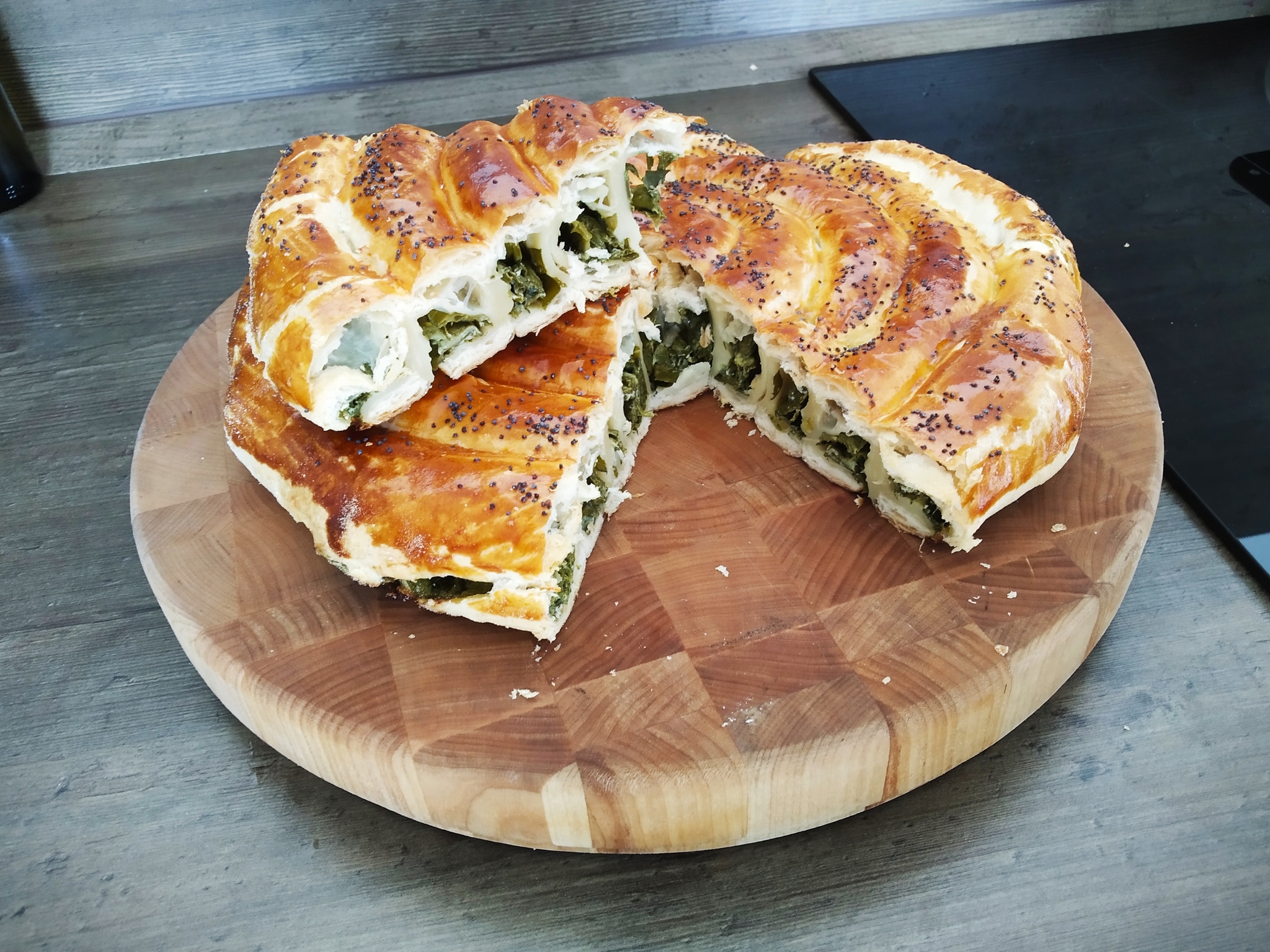 Spinach and cheese pie - My, Recipe, Pie, Spinach, Longpost, Cooking