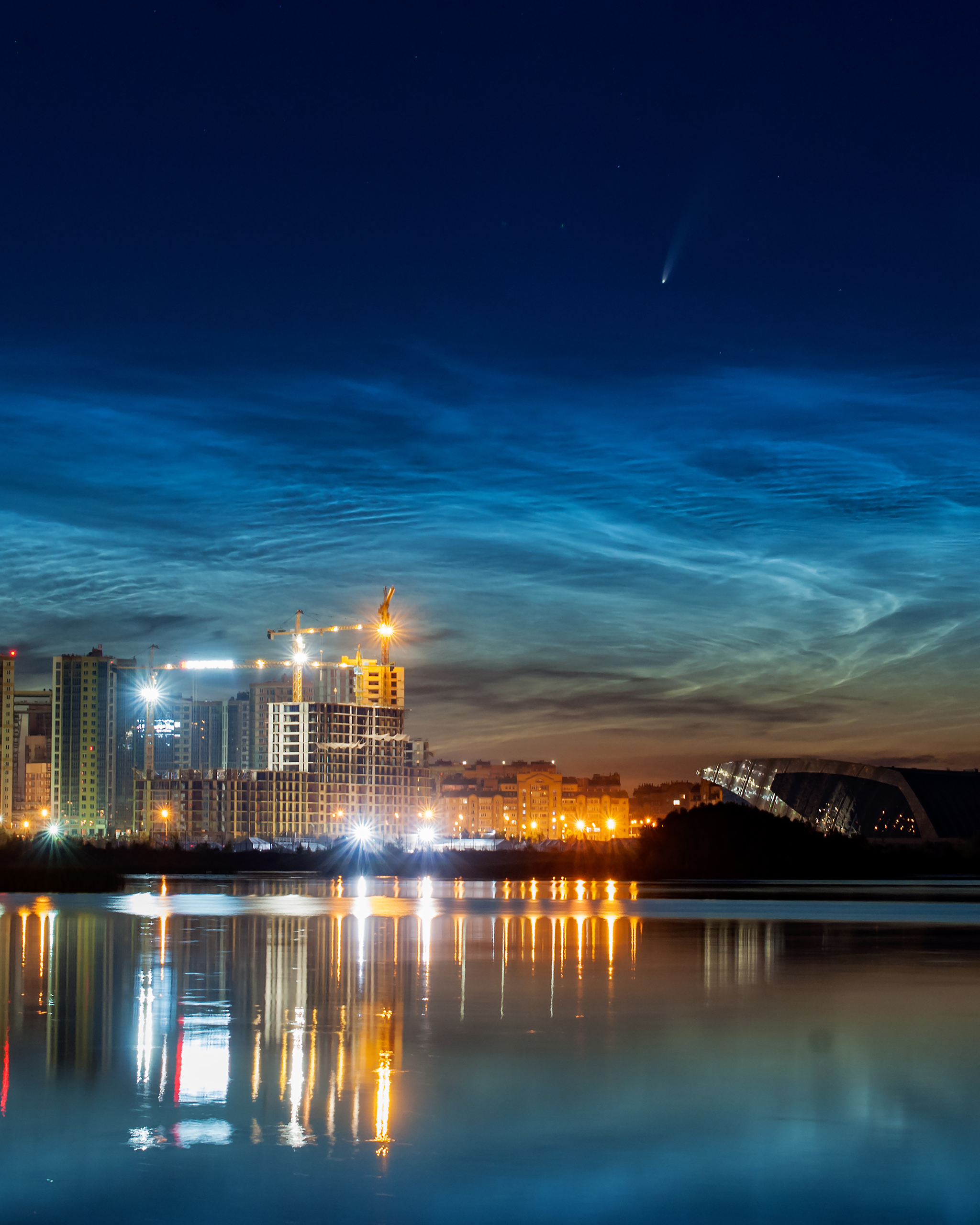 Comet NEOWISE over Kazan - My, Comet, Neowise, Kazan, Noctilucent clouds, Space, Astrophoto, Longpost