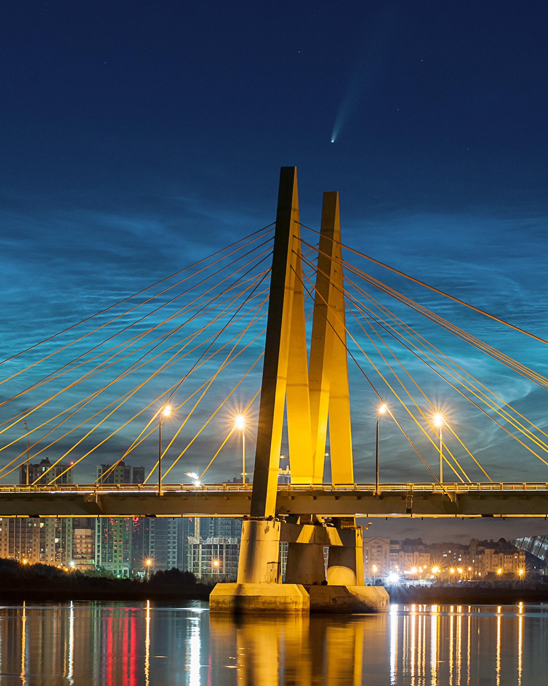 Comet NEOWISE over Kazan - My, Comet, Neowise, Kazan, Noctilucent clouds, Space, Astrophoto, Longpost