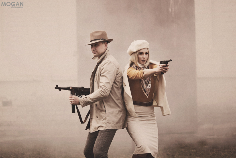 Bonnie and Clyde. Cosplay - My, Cosplay, Gangsters, The photo, Art, That couple more, Longpost