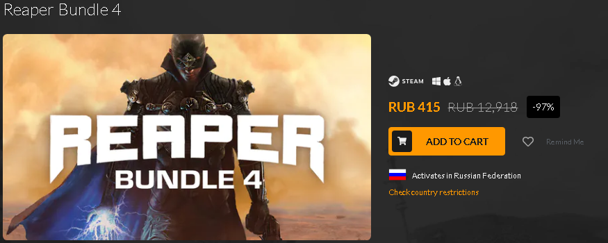 Reaper Bundle 4 - Steam, Fanatical, Not a freebie