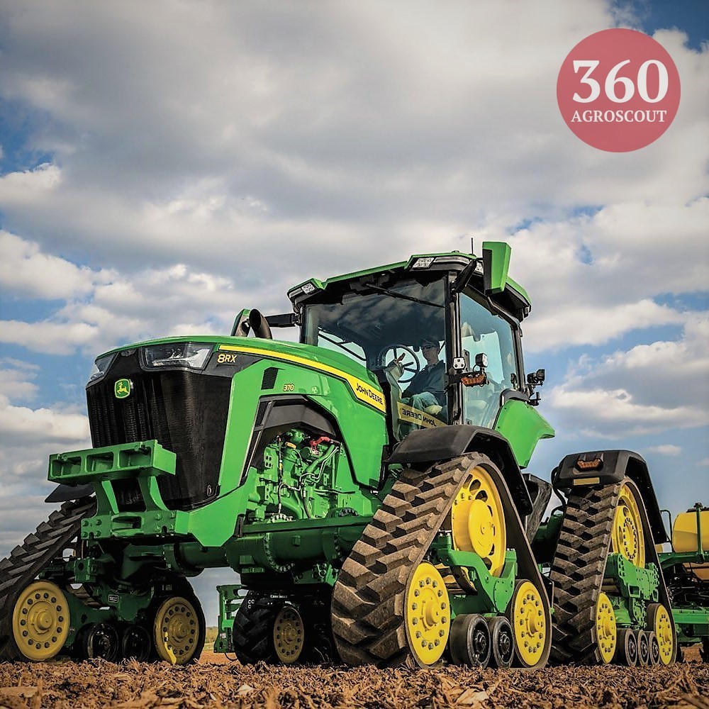 JohnDeere presented a new four-track tractor model 8RX... - Agroscout360, John Deere, JohnDeere, Agronews360, Tractor, Agricultural machinery, Agricultural machinery