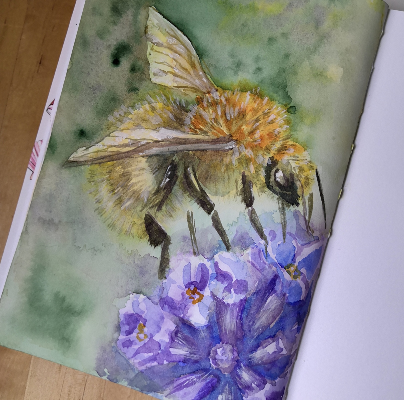 No politics, no on the wave - My, Watercolor, Drawing, Traditional art, Bumblebee