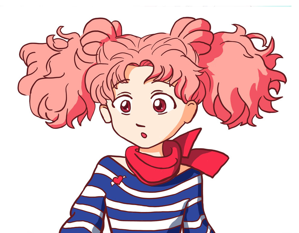 Redraw Chibiusa - My, Anime art, Anime, Tsukino Chibiusa, Painting, Gimp, Sailor Moon, Wacom